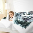 thumbnail image 3 of Manfei Cute Wolf Comforter Sets Toddler Size,Woodland Animal Comforters & Duvets,Tropical Plant Pine Bedding Toddler Comforter Set,Ultra Soft Bedroom Decor,2-Piece, 3 of 7