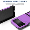 thumbnail image 5 of SaniMore for Samsung Galaxy Z Flip 4 Ultra-Thin Two-Layers Protection Case, Rugged PC Back & Flexible TPU Military Grade Shockproof Heavy Duty Protective Case for Samsung Z Flip 4, Purple, 5 of 6
