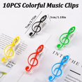 thumbnail image 2 of 10 Pack Clear Plastic Music Note Clips for Pages and Sheet Music (Mixed Color 1, 10 pcs), 2 of 5