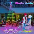 thumbnail image 4 of Árbol de Navidad con forma de cono con iluminación RGB inteligente de 1,5 m y 2,1 m con adorno de estrella para exteriores, controlado por aplicación DIY, 4 of 5