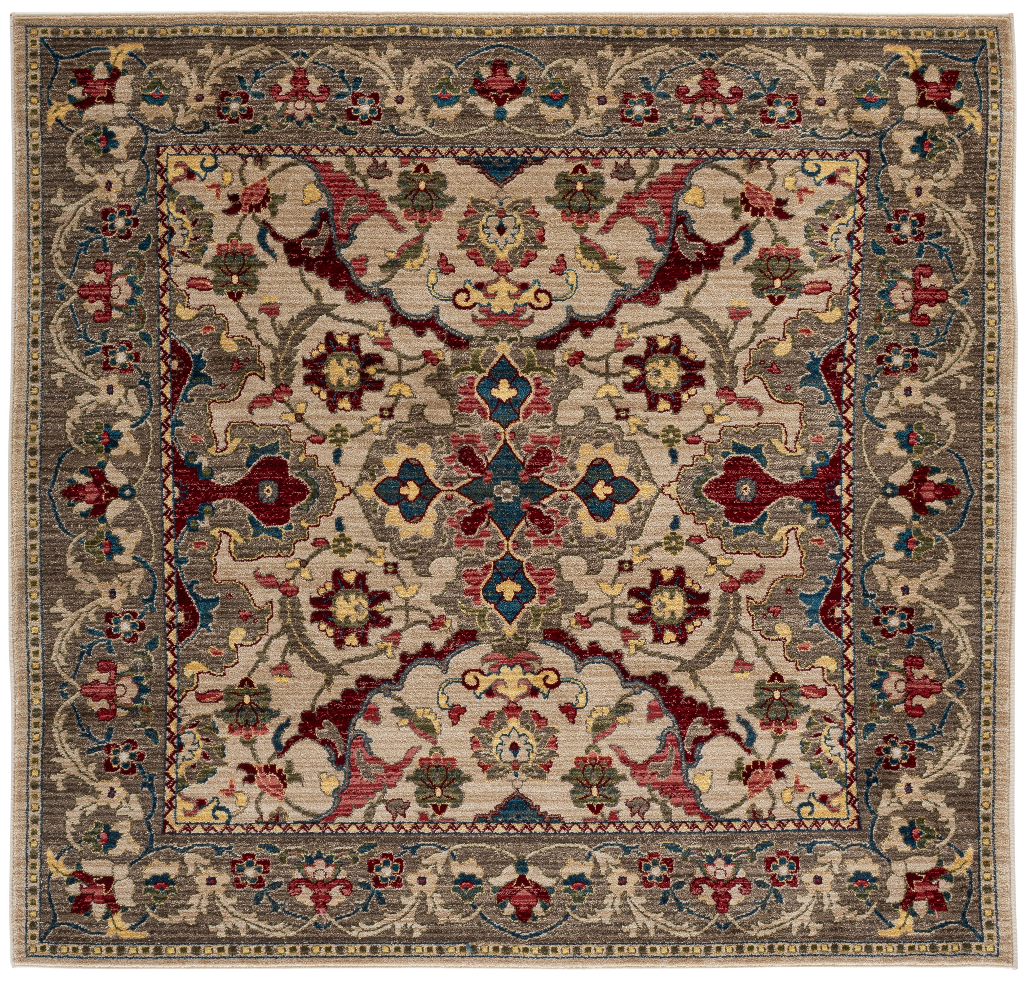 Safavieh Kashan Vincent Oriental Area Rug, Ivory/Taupe, 6'7" x 6'7" Square