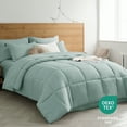 thumbnail image 4 of Sage Green Queen Comforter Set - 7 Pieces Solid Queen Bed in a Bag, Queen Bed Set Sage Green with Quilted Warm Fluffy Comforters, Sheets, Pillowcases & Shams, 4 of 6