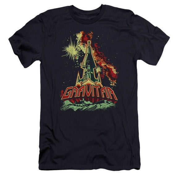 Atari Blast Off Premium Canvas T-Shirt Adult Slim Fit 30/1 Navy