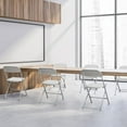 thumbnail image 6 of 6 Pack White Plastic Folding Chairs, Steel Frame Stackable Event Chairs for Indoor Outdoor Use, Weddings, Parties, Offices, 6 of 7