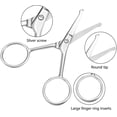 thumbnail image 3 of 3 Pairs Nose Hair Scissors Rounded Tip Scissors Facial Hair Scissors Stainless Steel Blunt Tip Scissor for Eyebrows, Nose, Moustache, Beard, Grooming, 3 of 6