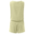 thumbnail image 6 of Short Sets for Women Cotton Linen Sleeveless Square Neck Tank Top and Shorts 2 Piece Matching Set Womens Lounge Set, 6 of 9