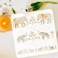 thumbnail image 4 of 1PC Elephant Border Painting Stencil 11.8x11.8inch Reusable Indian Drawing Template, 4 of 9