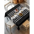 thumbnail image 6 of Black White Stripe Table Cloth, Modern Rustic Vertical Striped Waterproof Tablecloth for Square Tables, Reusable Washable Fabric Table Cover for Restaurant Kitchen Dining Tables 54"x54", 6 of 6