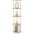 thumbnail image 1 of 5 Tier Corner Display Rack Multipurpose Shelving Unit, Dark Cherry/Black, 1 of 10