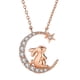 thumbnail image 1 of Collar de cadena con diamantes de imitación, exquisito collar para niña, collar de luna y estrella, 1 of 7
