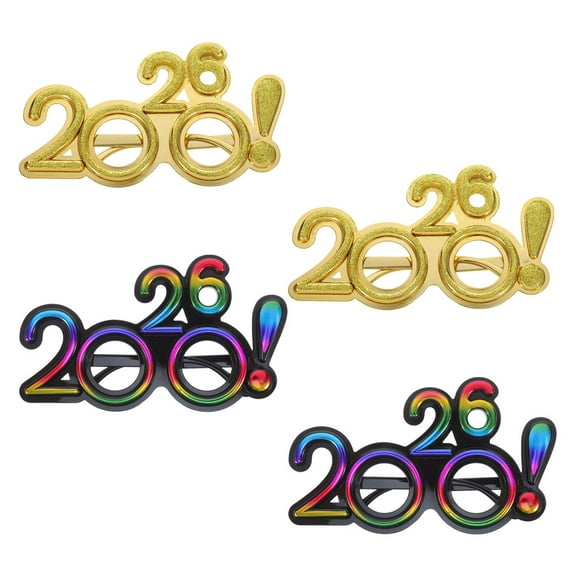 CTIRCHIU 4pcs Happy New Year Party Sunglasses Festive Style Photo Props 2026