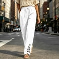 thumbnail image 4 of Oksale Lightweight Pants for Women Summer Lace Straight Leg Pants with Pockets Soft Comfy Drawstring High Waist Casual Pants Going Out Trousers 2026 White S, 4 of 7