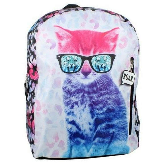 Cat with Sunglasses 17" Backpack School Bag Day Pack