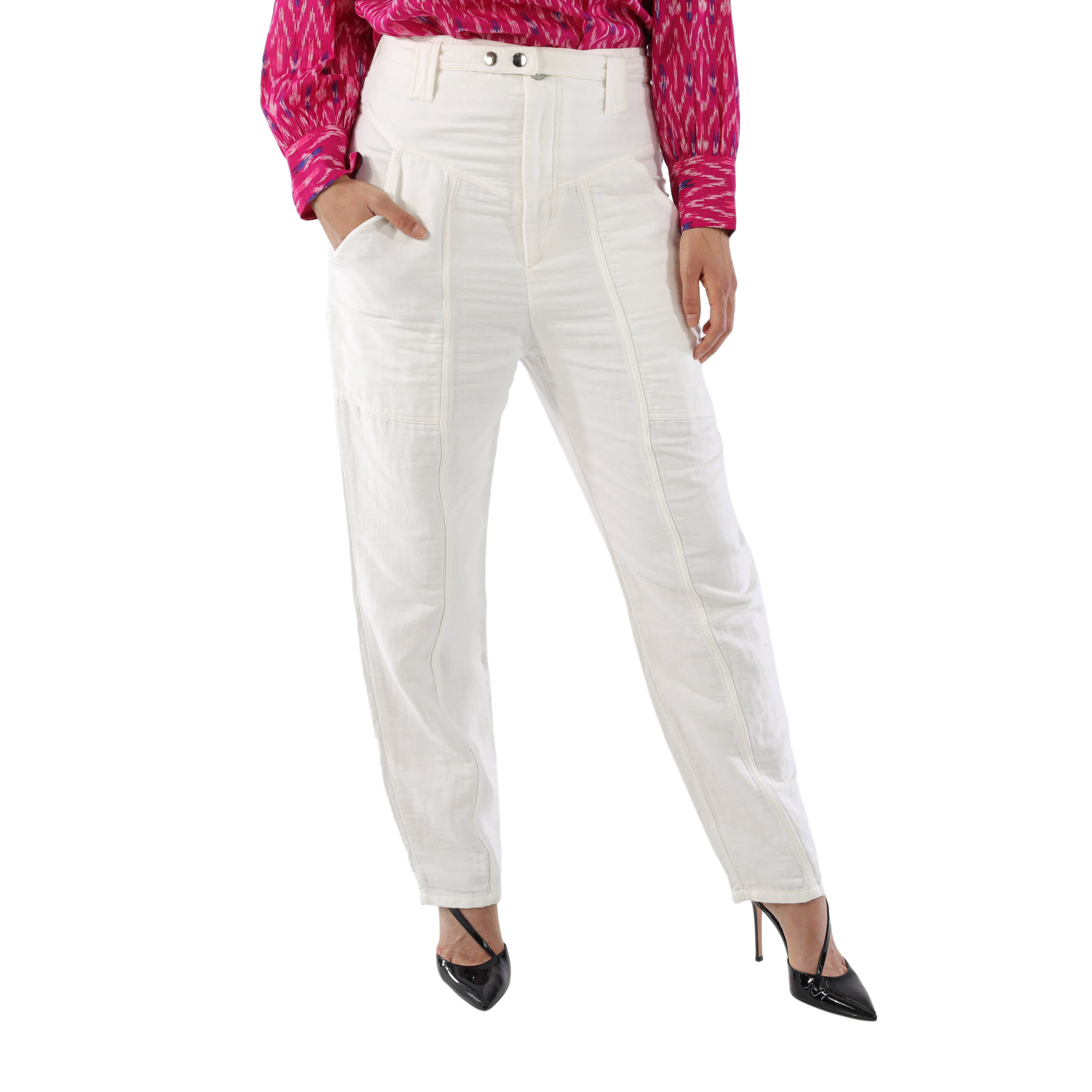 Isabel Ladies White Kaori Wide-Leg Cotton Linen Pants, Brand Size (US Size 6) - Walmart.com