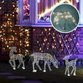 thumbnail image 2 of 3 Pieces Lighted Christmas Deer Family Set, 2D Metal Pre-lit Rustic Reindeer Sculpture with LEDs Warm White Lights, Light Up Display Christmas Outdoor Art Holiday Winter Decoration, 2 of 9