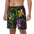 thumbnail image 2 of Haiem Mardi Gras6 Mens Swim Trunks with Compression Liner 2 in 1 Swimming Shorts Stretch Swimwear Quick Dry,Board Shorts-X-Large, 2 of 9