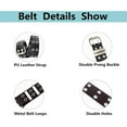 thumbnail image 5 of Black Belt Women, White Double Grommet Leather Belt for Women Men Jeans Belts, 5 of 6