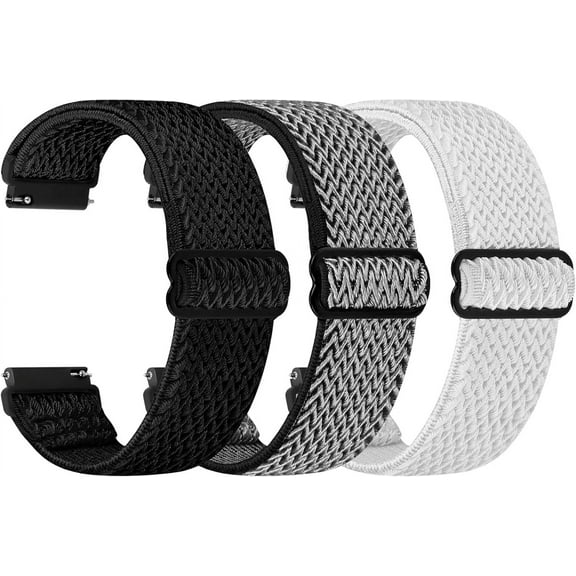 XIHAMA Quick Release Watch Band, Choice of Width 18mm 19mm 20mm 22mm 24mm Watch Bands, Solo Loop Adjustable Elastic Nylon Watch Straps Replacement Wristband for Men Women