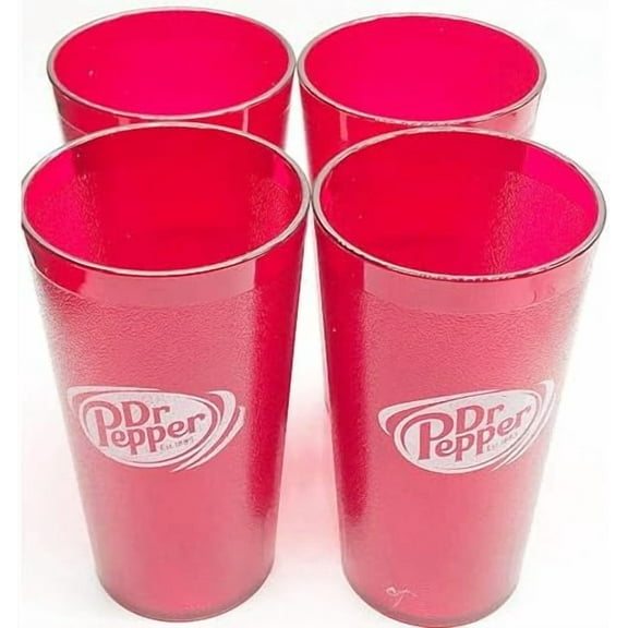 Compatible With (4) Dr. Pepper Restaurant Red Plastic Tumblers Cups 16oz$$Home Decor, Kitchen, & Other