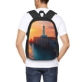 thumbnail image 4 of Balery Lighthouse At Sunset Coast Mochila para hombre y mujer - Tela Oxford 600D resistente - Gran capacidad, resistente al agua, ideal para la escuela, viajes y senderismo, 4 of 6