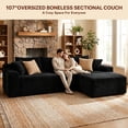 thumbnail image 3 of Aukfa 108" Cloud Sectional Sofa Deep Seat Boneless Couch Modular L-Shaped Couch, Rihgt Chaise Corduroy Sofa for Living Room, Blue, 3 of 9