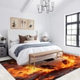 thumbnail image 3 of Sports Football Flame Area Rugs, Abstract Game Carpet, Washable Non Slip Low Pile Soft Rug for Entryway Bedroom Decor Mat 5ftx6ft, 3 of 8