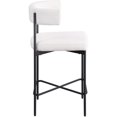 thumbnail image 4 of Meridian Furniture Rivage Cream Durable Linen Textured Fabric Stool (Set of 2), 4 of 7