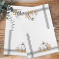 thumbnail image 4 of Thanksgiving Kitchen Towels Set of 3, Water Absorbent Dish Towel, Grey White Pumpkin Stripes Autumn Leaf Decorative Hand Towels - Quick Drying Cloth for Cooking Baking, 18x28 Inch, 4 of 8