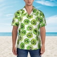 thumbnail image 4 of Goofa Green Kiwi Hawaiian Shirt for Men, Unisex Summer Beach Casual Short Sleeve Button Down Shirts,Aloha Tropical Floral print shirt-Small, 4 of 9