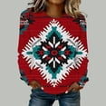 thumbnail image 1 of TaTaai Women Fashion Retro Western Graphic Print Round Neck Regular Shoulder Long Sleeve Sweatshirt Casual Loose Soft Top for Daily Streetwear Office Spring Winter Gift, 1 of 4