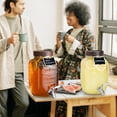 thumbnail image 6 of Mustry Glass Drink Dispenser for Parties, 1 Gallon Beverage Dispenser with Spigot Solid Stainless Steel, Used as Lemonade Dispenser Sun Tea Jar Kombucha Jar, Set of 2, 6 of 8