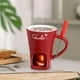 thumbnail image 2 of Taza de Cerámica para Fondue de Chocolate con Calentador de Velas - Olla para Derretir Chocolate, Queso y Leche - Incluye Tenedor y Vela - Juego de Fondue para Cocina, 2 of 5