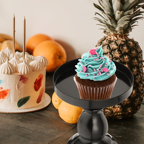 SOPOTUTU Black Alloy Cake Stand for Weddings, Parties, Dessert Displays, and Elegant Event Presentations