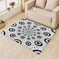 thumbnail image 1 of Black White Boho Area Rugs, Modern Geometric Rugs 4x6 Living Room, Carpet Soft Non Slip Washable, Abstract Geometric Carpets for Bedroom, with Non Slip Backing Washable Fluffy Super Soft Indoor Rugs, 1 of 7