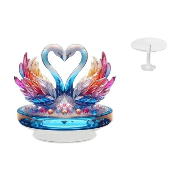 Escultura de cisne, estatua decorativa de acrílico, ganso, coleccionable, casa de muñecas, mesa en miniatura, resistente, ligera, adecuada para regala
