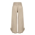 thumbnail image 6 of Azrian Summer Casual Long Trousers for Women Woman Fashion Solid Color Ruffle Elastic Waist High Waist Long Pants, 6 of 7