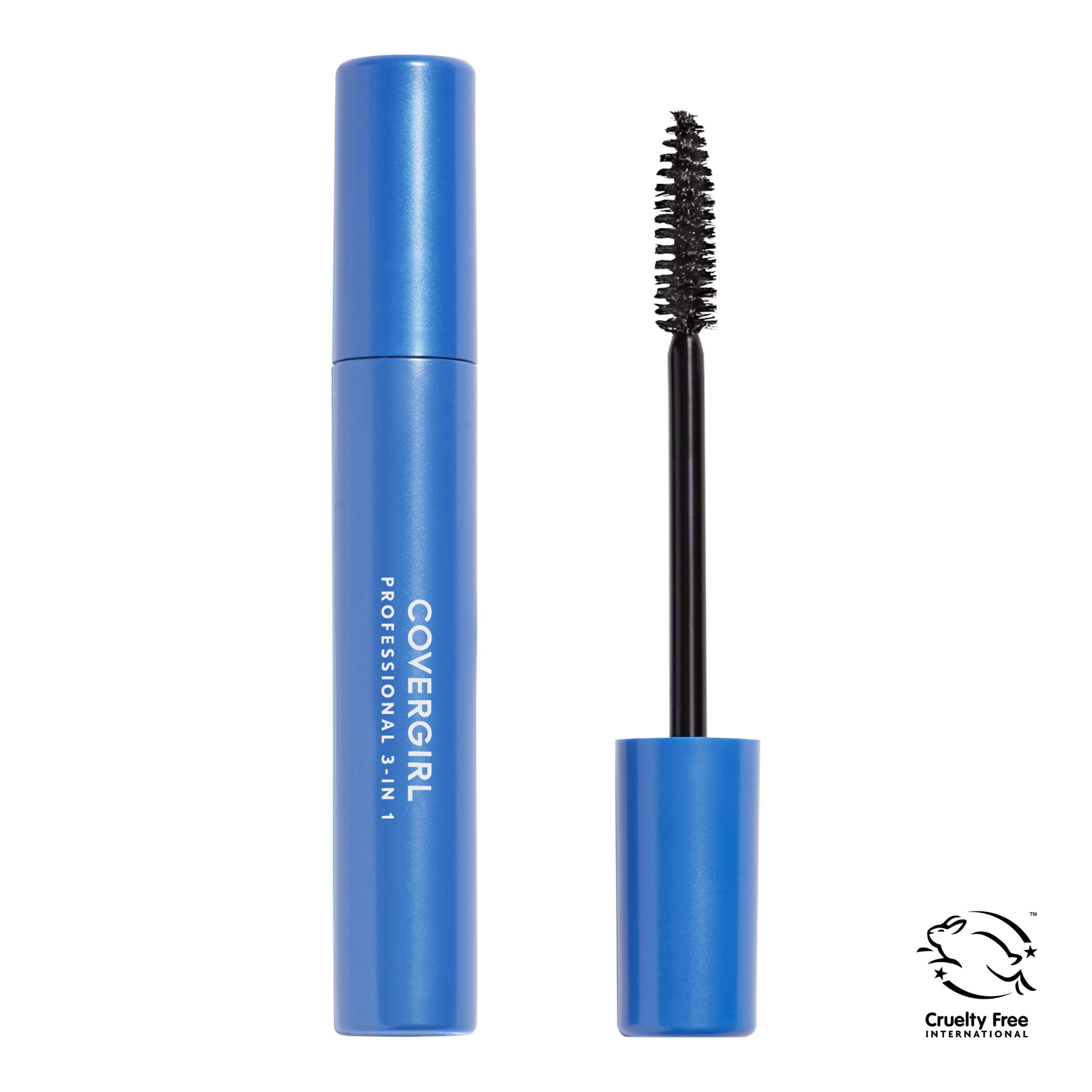 COVERGIRL Professional 3-in-1 Straight Brush Mascara, 210 Black Brown, 0.3 oz
