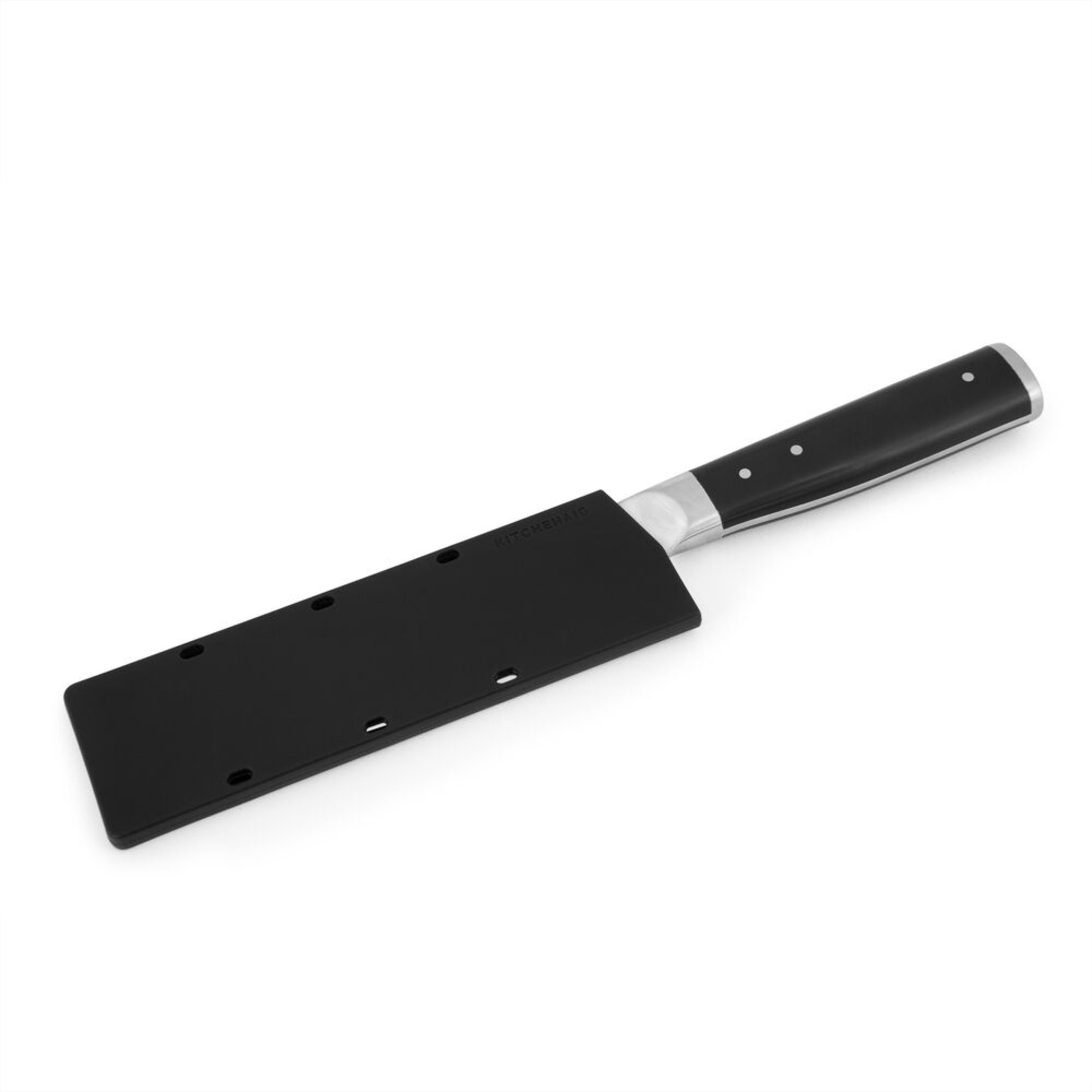 5-Inch Stainless Steel Handmade Santoku Knife with Ebony Wood Handle – Suikō