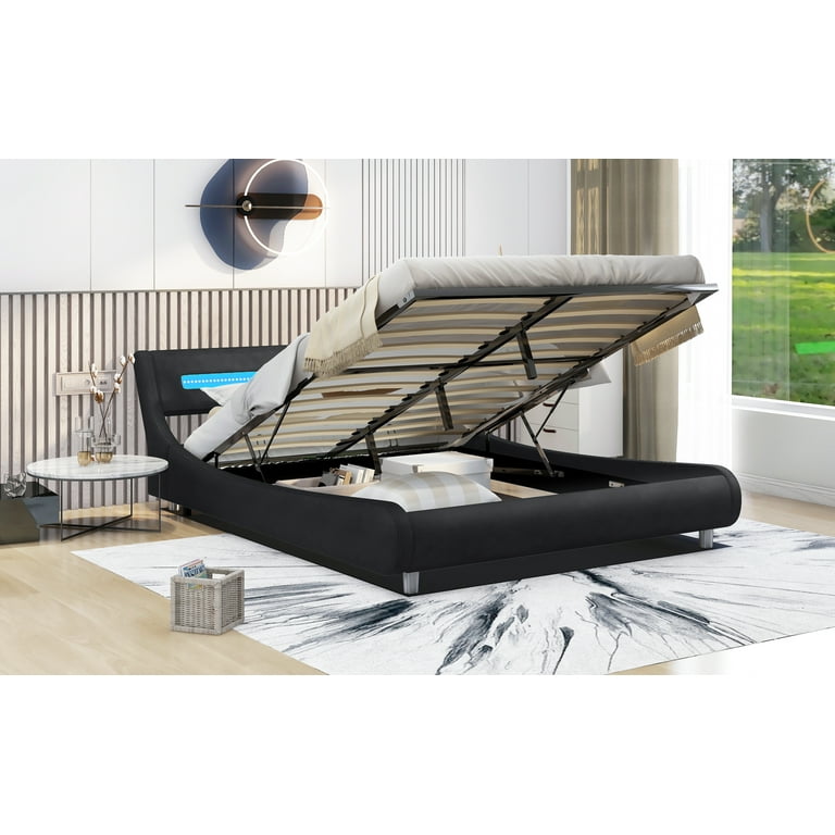 Hayton upholstered led platform on sale bed