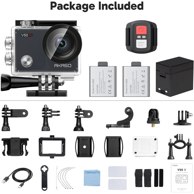 AKASO V50X 4K WiFi Action Camera - Waterproof, EIS, 4x Zoom, with