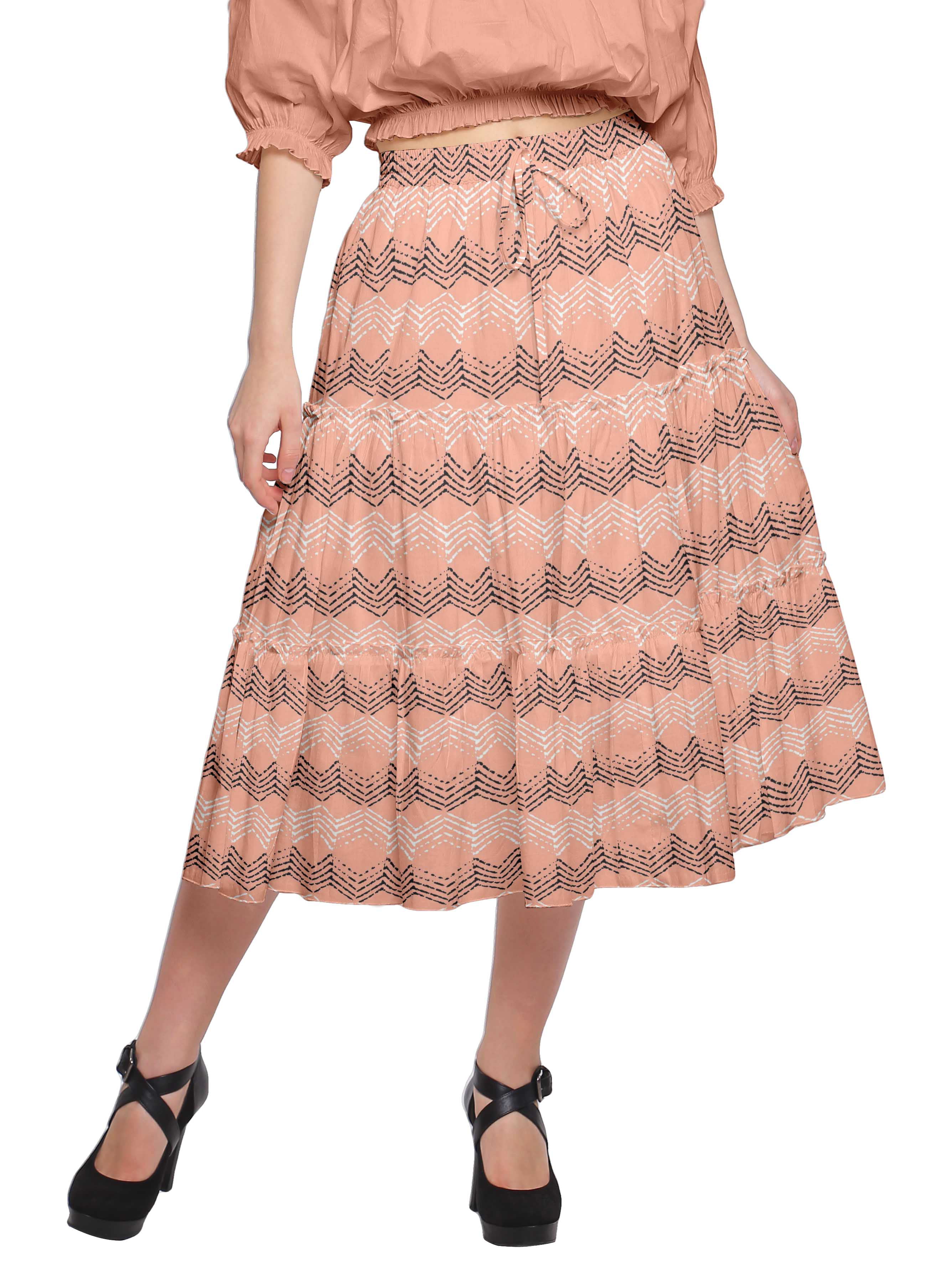 Moomaya Flared Skirts For Women Below Knee Length Casual Wear Summer  Clothing - Walmart.com