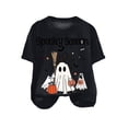 thumbnail image 4 of Dagaeig Halloween Tee Shirts for Women Halloween Shirts for Women Funny Halloween Pumpkin Graphic Short Sleeve Shirt Casual Fall Tee Tops|Black XXL, 4 of 4