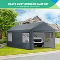 thumbnail image 2 of 2025 New Carport Canopy 10x20 FT Heavy Duty, Outdoor Garage Car Shelter Shade with Roll-Up Windows, Sidewalls & Doors, Uv Resistant and Waterproof for Car Truck Motorcycle, 2 of 7