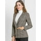 thumbnail image 2 of Blazers para mujer Chaqueta tipo blazer a cuadros con solapa con muesca Boyfriend marrón XS, 2 of 6