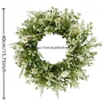 thumbnail image 7 of Bxaolu 15.7Inch Summer Spring Ivory Flowers Wreath for Front Door, Everyday Green Leaves Wreath with White Artificial Daisy Flower for Indoor and Outdoor, Rustic and Farmhouse Greenery Flower, 7 of 7