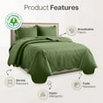 thumbnail image 4 of IR Imperial Rooms 3Pc-Embossed Bedspread Microfiber Floral Modern Quilt Set Lightweight California King Olive Green, 4 of 9
