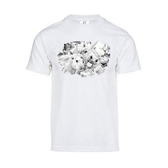 Gravity Trading Mens Unicorn Selfie Solar Color Changing Shirt Sun Tee, White M