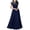 Blue, variant on Formal Evening Gown, Lace Short Sleeves Maxi Dress, Sophisticated Dress for Wedding Guest, Prom & Black Tie Event Blue L