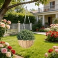 thumbnail image 6 of Faux Rattan Round Hanging Planter Basket, Woven Flower Pot Available In Beige Coffee Black, Lightweight Hanging Vase for Balcony Green Plants, Potted Ivy and Indoor Window Floral Decor, 6 of 7