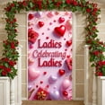 thumbnail image 3 of Heart-shaped Balloons Ladies Celebration Banner Red Gift Boxes Women's Party Display Lipstick Decor Pink Theme Girls' Gathering Backdrop for Women's Party Ladies' Gathering Girls' Night, 3 of 9